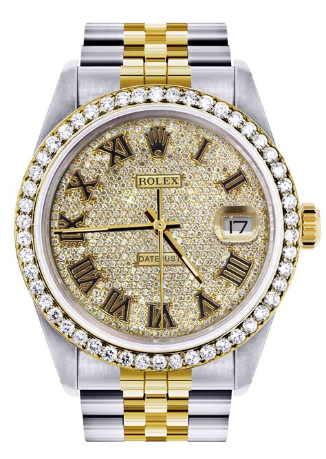 rolex diamond watch gold chain